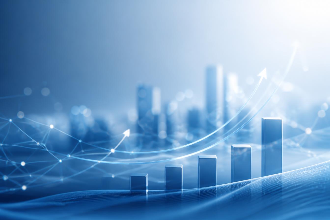 Abstract business growth and digital marketing background